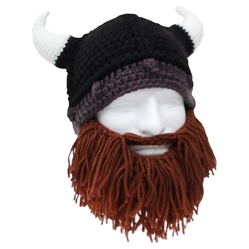 Как связать шапку викинга с бородой мастер класс